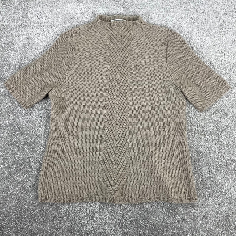 Vintage Pendleton Sweater Womens Medium Merino Wool Knit Herringbone Mock Neck